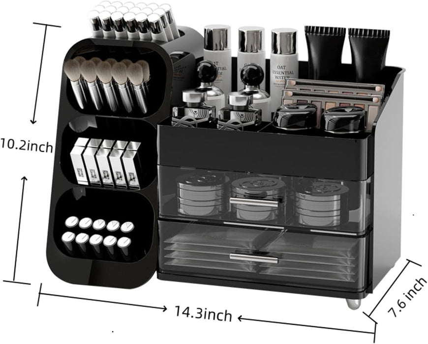 Makeup Organizer with Drawers, Large Capacity Countertop Organizers for Vanity,Bathroom and Bedroom Desk Cosmetics Organ