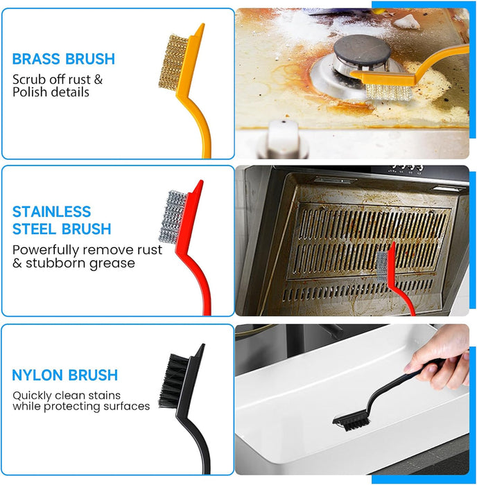 14Pcs Crevice Cleaning Brush Set, V Shape Grout Cleaner Brush for Deep Cleaning Gap, Hard Bristle Scrub Brushes Tools, C