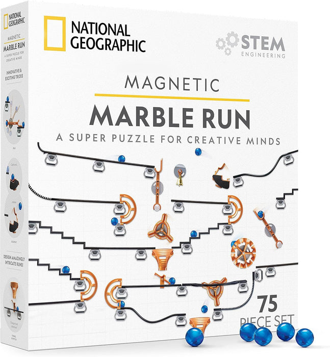 National Geographic Magnetic Marble Run STEM Building Set for Kids