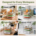 4-Tier Acrylic Paper Tray Organizer, Clear Stackable Desk File Organizer for Documents, Files, Letters, A4 Paper, Books,
