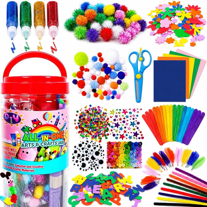 Arts and Crafts Supplies for Kids - Toddler DIY School Craft Set