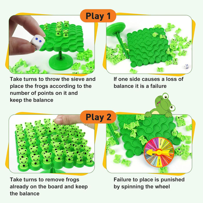 Frog Balance Game Toys,Balance Game Tree Two-Player Parent-Child Interactive Family Tabletop Puzzle Montessori Toy,Frogs Board for Kids and Adults (Frog)