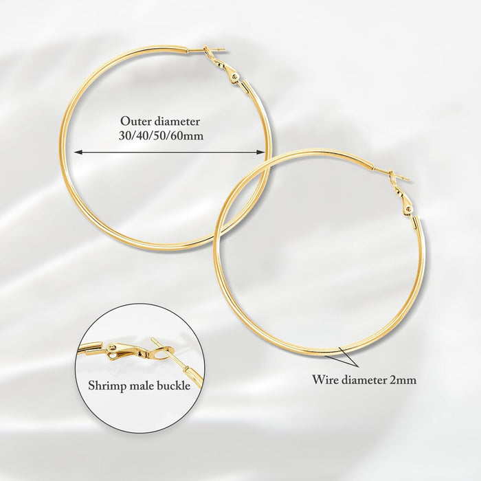 4 Pairs Silver Gold Hoop Earrings for Women | 14K Gold Plated Hoop Earrings Set Hypoallergenic Earring Lightweight Dangle Earrings Set