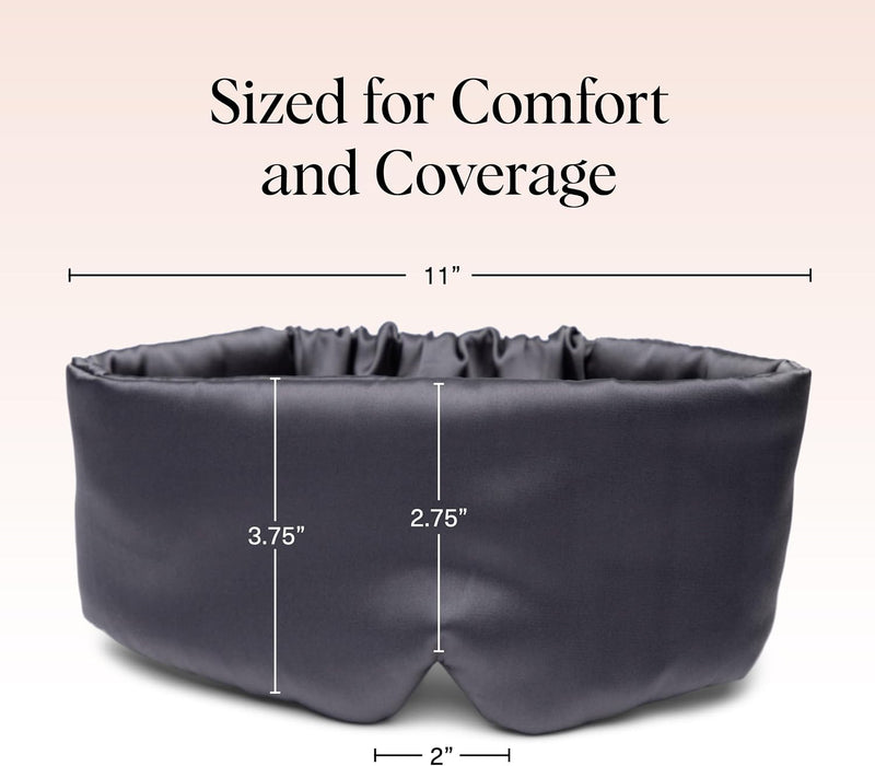 Satin Sleep Mask | Eye Masks for Sleep - Charcoal Black