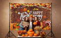 Happy Thanksgiving Backdrop Sign Autumn Maple Leaves Pumpkin Turkey Photography Background for Thanksgiving Day Party Decoration Fall Decorations