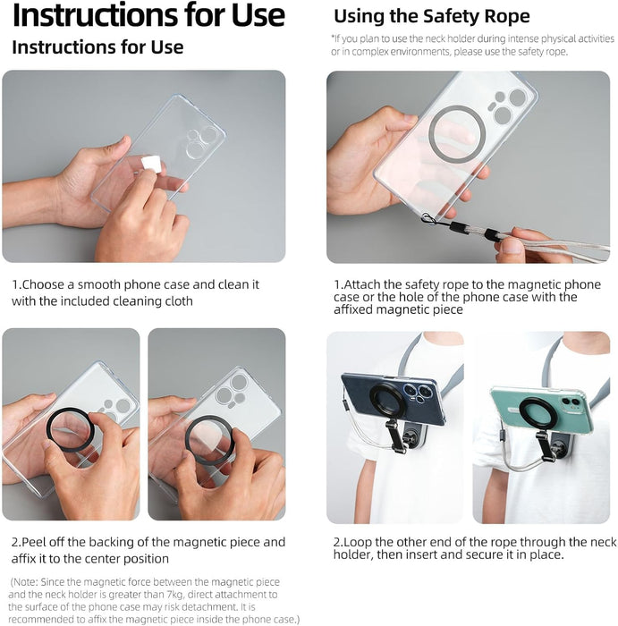Magnetic Neck Mount for Phones, Neck Phone Holder POV/Vlog Mount