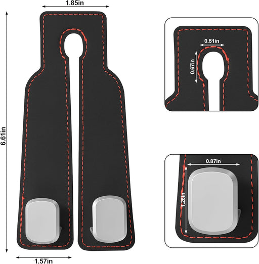Suede Car Headrest Hooks Universal Heavy Duty Back Seat Hanger(Black)