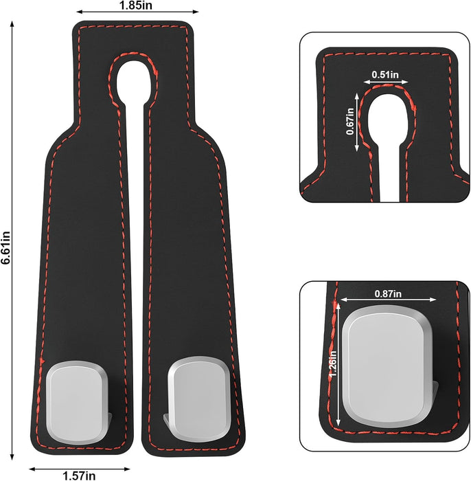 Suede Car Headrest Hooks Universal Heavy Duty Back Seat Hanger(Black)