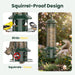 Squirrel Proof Bird Feeders for Outdoors - 4 Port Hanging Metal Bird Feeder with Gravity Spring, Upgraded Metal Hanging 