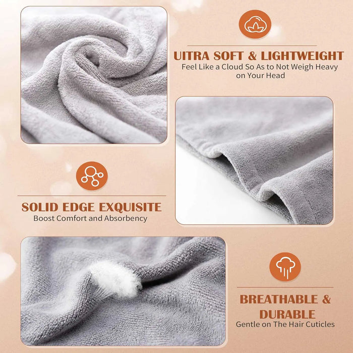 Three-Pack Microfiber Hair Towel Wraps