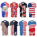 Men'S Fashion 2-Piece Matching Shortsleeve Collared Neck Tropical Set - Casual Stylish Flag Pattern Shirt & Bottoms, Loose Fit, plus Size Hawaiian Patriotic Streetwear for 4Th of July