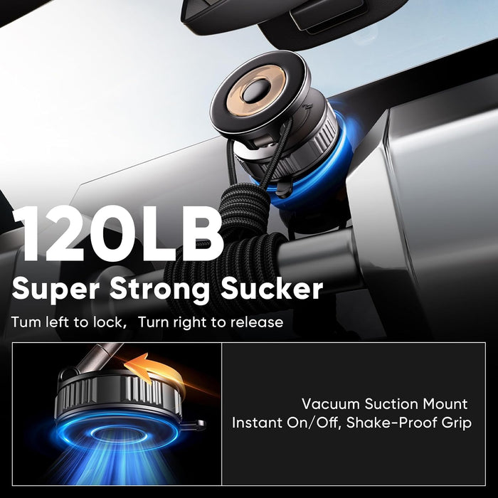 Car Phone Holder for Magsafe [80+LBS Max Suction & 2500gf Magnetic]
