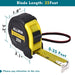 Tape Measure 25 Ft - Metal Retractable Tape Measure with Fractions, Easy Read, 1-inch Wide X 25 Foot
