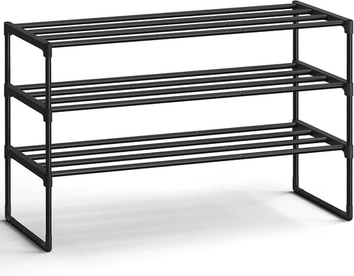 Shoe Rack, 3-Tier Shoe Organizer, Metal Storage Shelf