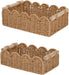 2 Set Scalloped Wicker Storage Baskets for Shelves,For Home Decor, Toilet