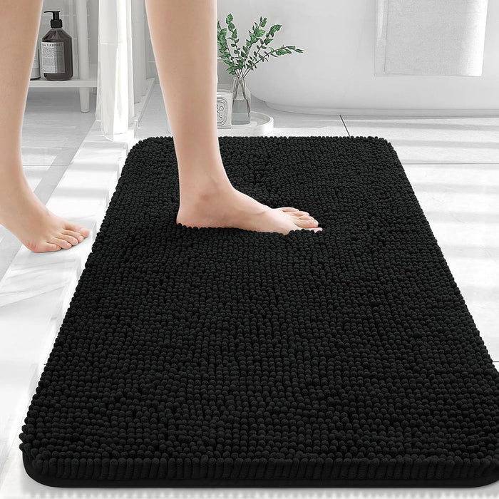 Bathroom Rugs 30X20, Extra Soft Absorbent Chenille Bath Rugs, Rubber Backing Quick Dry, Machine Washable Bath Mats for Bathroom Floor, Tub and Shower, Home Decor Accessories, Grey