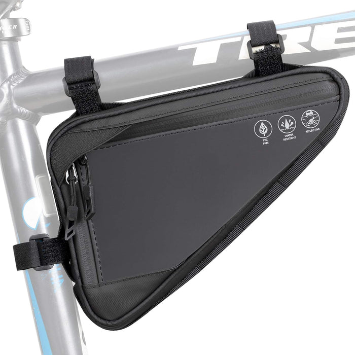 Bike Frame Bag - Water-Resistant Reflective Triangle Storage Bag, 2L