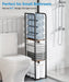 Narrow Towel Storage for Bathroom, 3-Tier Free Standing Bathroom Towel Rack Organizer with Shelf for Small Bath, Pool, B