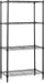 4-Shelf Steel Wire Storage Shelves for Garage, Adjustable Metal Shelving Unit, 200 lbs Per Shelf, 23.2" W x 48" H x 13.4" D, Black
