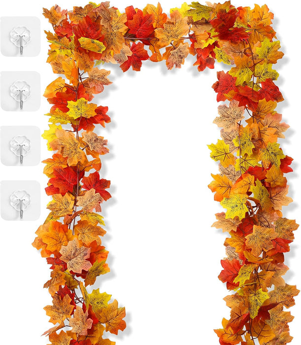 2Pcs 13FT Artificial Fall Leaves Garland for Thanksgiving Decor