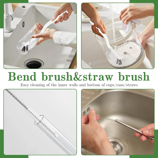 Crevice Cleaning Brush, Multifunctional Grout Brush and Straw Brush, 15 Pcs