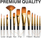 Professional Artist Paint Brush Set of 12 - Acrylic Painting Brushes Kit