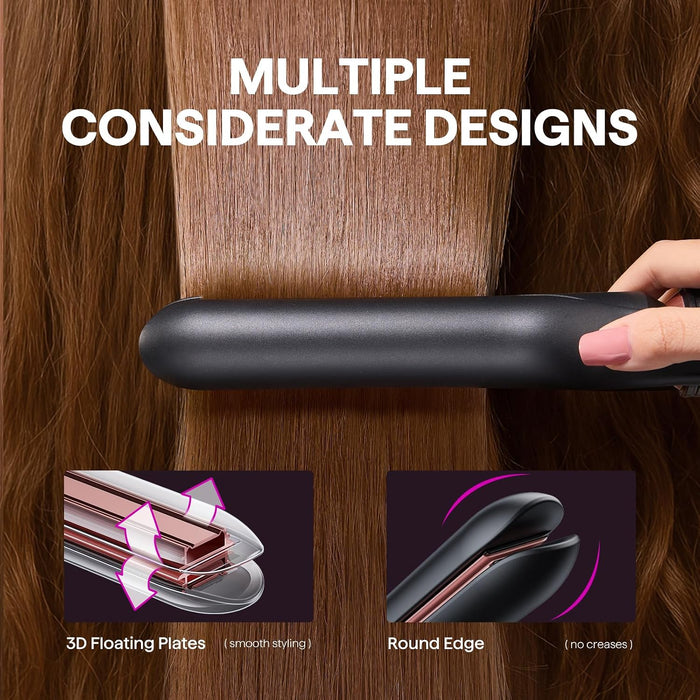 3 in 1 Curling Wand Set with Heated Round Brush, Versatile Styling