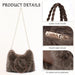 Women Furry Handbag Winter Fluffy Tote Bags Fuzzy Crossbody Shoulder Bag Faux Fur Purse
