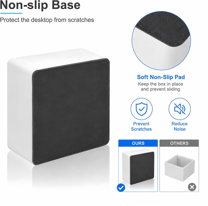 2 Pack White Concrete Desk Organizer Trays for Paper Clips & Supplies