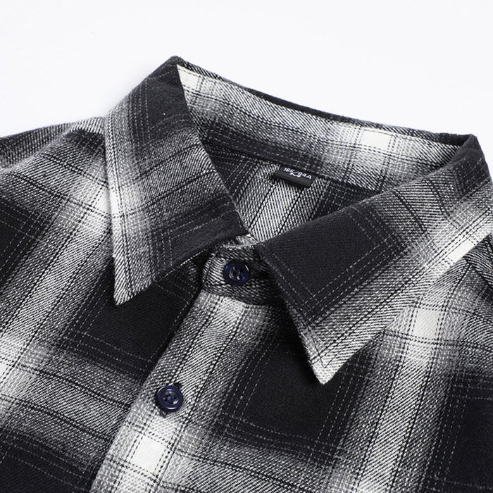 The New Men'S Regular-Fit Long-Sleeve Plaid Flannel Shirt Fashion Casual