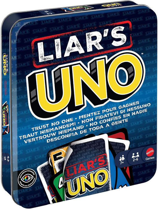 Liar’s UNO Card Game in Storage Tin,Ages 7+, 2-6 Players