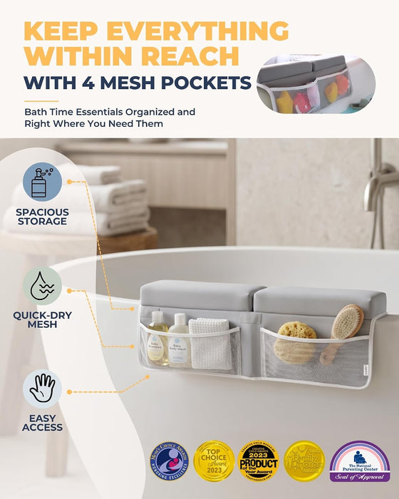 Comfortable Baby Bath Kneeler and Elbow Rest Pad Set - 1.5 Inch, Grey