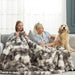 Faux Fur Throw Blanket for Couch, Fuzzy Soft Plush Thick Bubble Blanket for Sofa Bedroom Living Room, 50 * 60 Inches Tie-dye Taupe