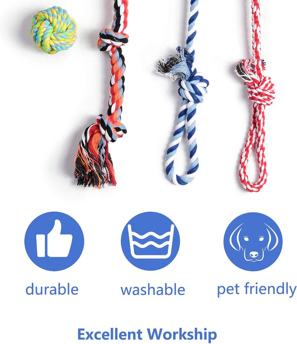 Dog Rope Toys, 4 Pack Cotton Puppy Teething and Chew Toys