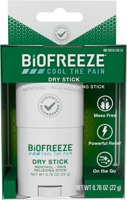 Dry Stick, Mess-Free Relief for Neck, Shoulder, Knee, Hip, Hand & Joint, Cooling Menthol Pain Relief Stick, 100+ Uses