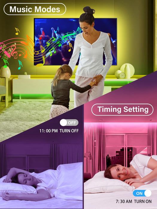 20FT USB RGB Led Lights for TV 32-80 Inch with Remote & App Control