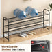 3-Tier Long Shoe Rack for Closet Metal Shoe Organizer for Entryway, Wide Stackable Shoe Storage Shelf with Sturdy Wire G