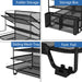 7 Tier Desk File Organizer, Letter Tray Paper Organizer with Pen Holder and Metal Hanging Basket, Black