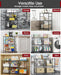 3-Tier Metal Storage Shelves Adjustable Feet, 18"x12"x30", Black