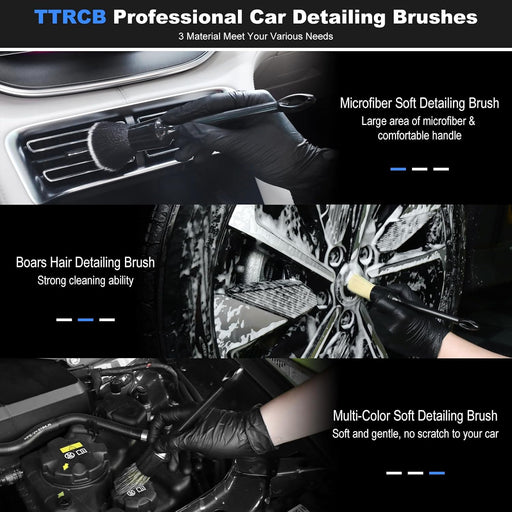 10PCS Car Detailing Cleaning Kit Interior Cleaner, Car Detailing Brushes, Car Duster, Car Cleaning Gel, Microfiber Clean