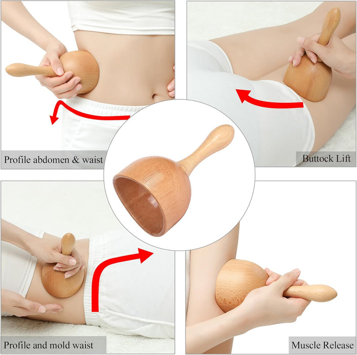 Wood Therapy Massage Tools 5-in-1 Lymphatic Drainage Massager Maderoterapia Kit Wooden Massager Body Sculpting Tools for