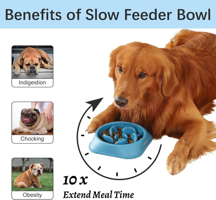 2-Pack Slow Feeder Dog Bowls, 2 Cups, Dog Puzzle Feeder Bowl
