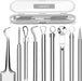 5PCS Blackhead Remover Comedone Extractor, Curved Blackhead Tweezers Kit, Professional Stainless Pimple Acne Blemish Rem