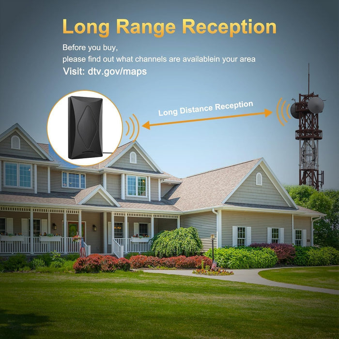 2026 Indoor Dash Skyline for Smart and Pitch, 6000 Miles Maximum HD Antenna Indoor Ourdoor Support 4K 1080P VHF UHF, 360 Distance Transmission Transmission Signal Amplifier (TV006)
