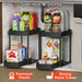 2 Packs Under Sink Pull-Out Storage Organizers, 12.8 Inches, Black