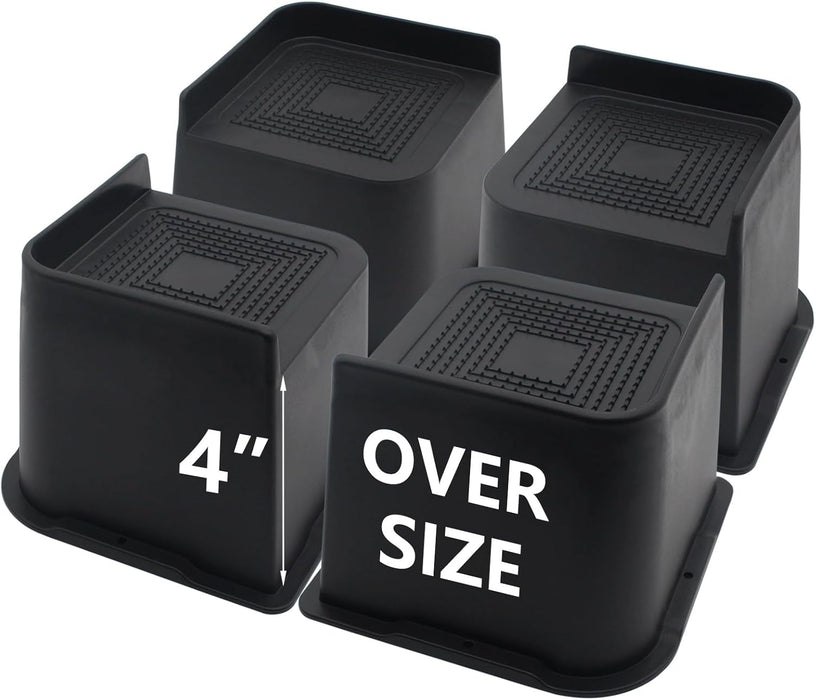 Bed Risers 4 inch Heavy Duty, 4 Pack Oversized Furniture Risers