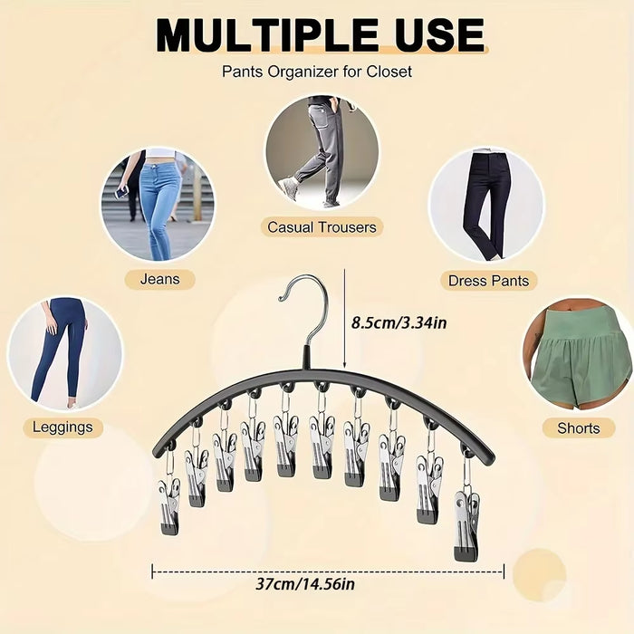 1/2/3PCS Legging Organizer for Closet, Pants Hangers With10 Clips Holds Space Saving Hanging Closet Organizer