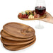 Wine Appetizer Plates, Set of 4 Wooden Cocktail Plates with Glass Holder, Mini Charcuterie Boards for Wine and Cheese Pa