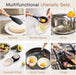 39 PCS Kitchen Utensils Set, Silicone Cooking Utensil Sets with Wooden Handle, 446°F Heat Resistant Food Grade Spatula Set, BPA Free Kitchen Gadgets Tools Set & Spoons for Nonstick Cookware