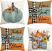 Fall Pumpkin Home Sweet Home Throw Pillow Covers, 18 x 18 Inch Autumn Thankful Grateful Blessed Harvest Floral Decoratio